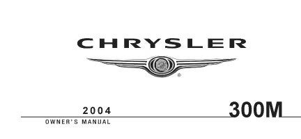2004 Chrysler 300M owner's manual cover