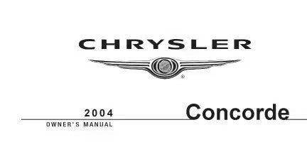 2004 Chrysler Concorde owner's manual cover