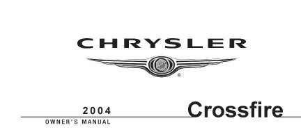 2004 Chrysler Crossfire owner's manual cover