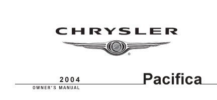 2004 Chrysler Pacifica owner's manual cover
