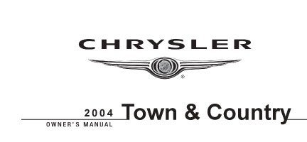 2004 Chrysler Town and Country owner's manual cover