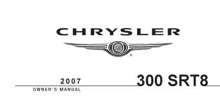 2007 Chrysler 300 SRT Owners manual