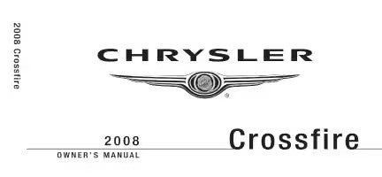 2008 Chrysler Crossfire owner's manual cover