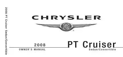 2008 Chrysler PT Cruiser Sedan and Convertible owner's manual cover