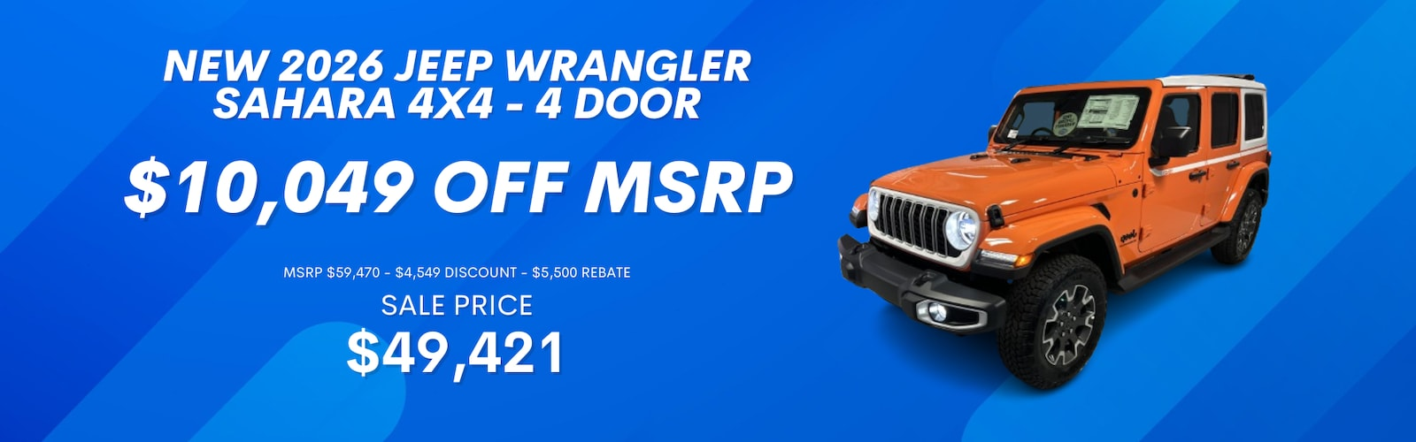 NEW 2026 JEEP WRANGLER SAHARA 4X4 - 4 DOOR at Tom Ahl Chrysler Dodge Jeep Ram 