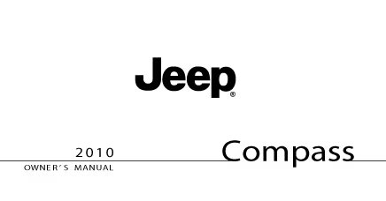 The Jeep logo sits above the text Compass 2010 and Owner's Manual.
